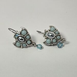 Silver and Blue Dangle Earrings